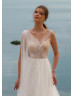 Beaded Ivory Lace Tulle Latest Wedding Dress